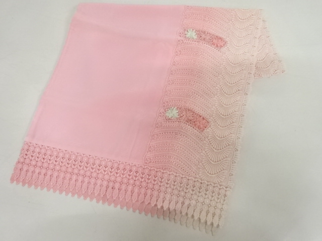 ビロードレースリボン刺繍花模様ショール